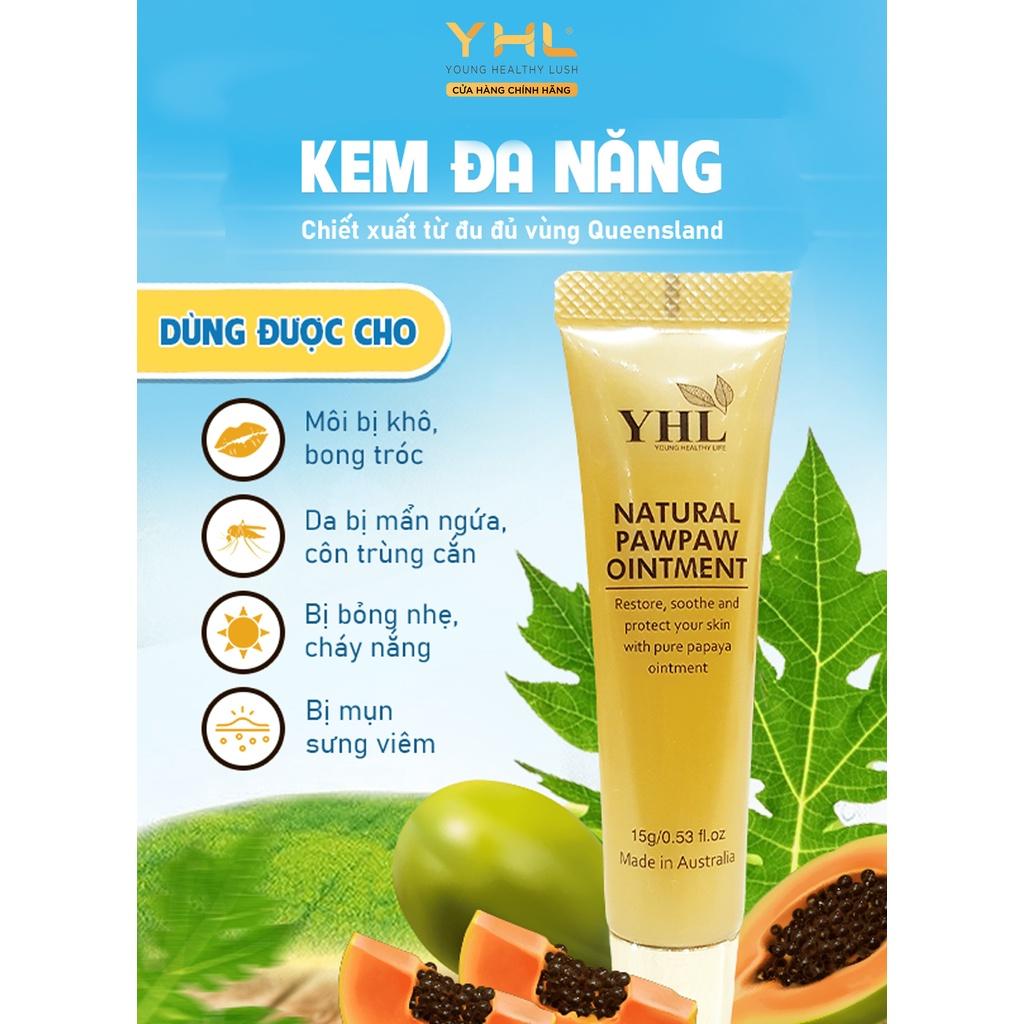 Kem đa năng dưỡng ẩm YHL cho các nàng, tinh dầu đu đủ tự nhiên 15g/chai Úc