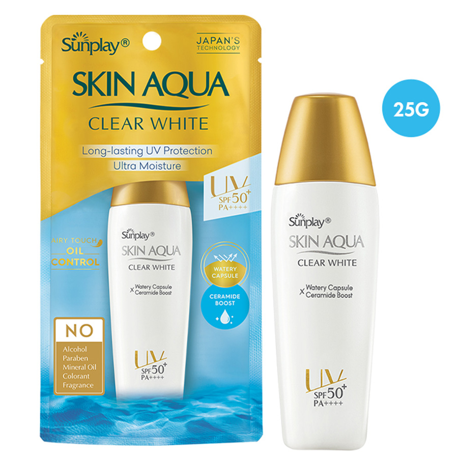 Sữa Chống Nắng Hằng Ngày Dưỡng Trắng Sunplay Skin Aqua Clear White SPF 50+, PA++++ (25g)