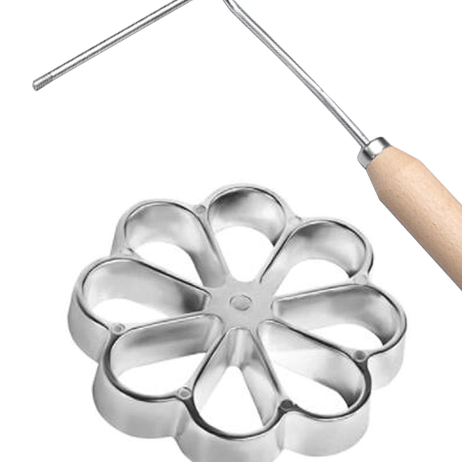 Rosette Iron Set Maker With Handle Waffle Timbale Molds