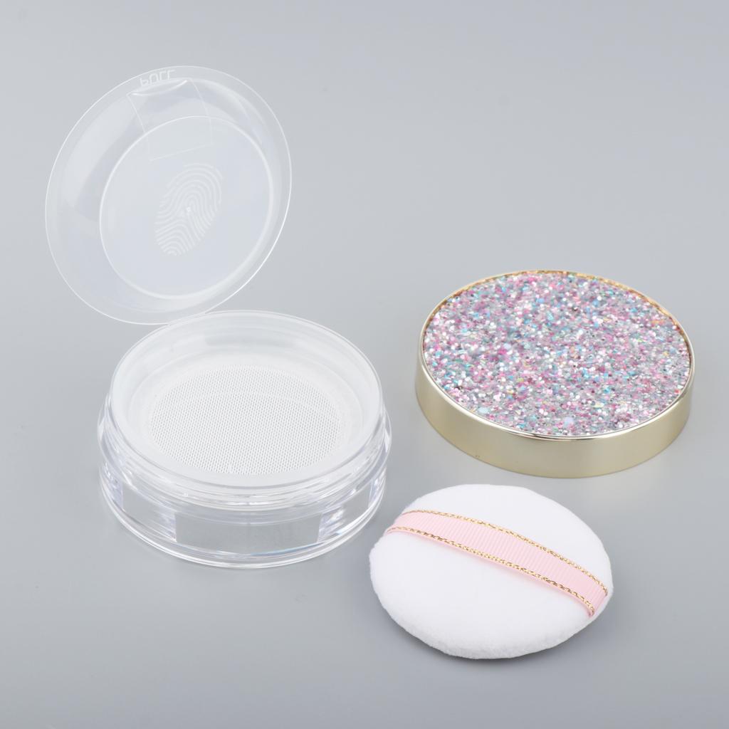 10G Makeup Loose Powder Case Blush Container W/ Mirror&Powder Puff