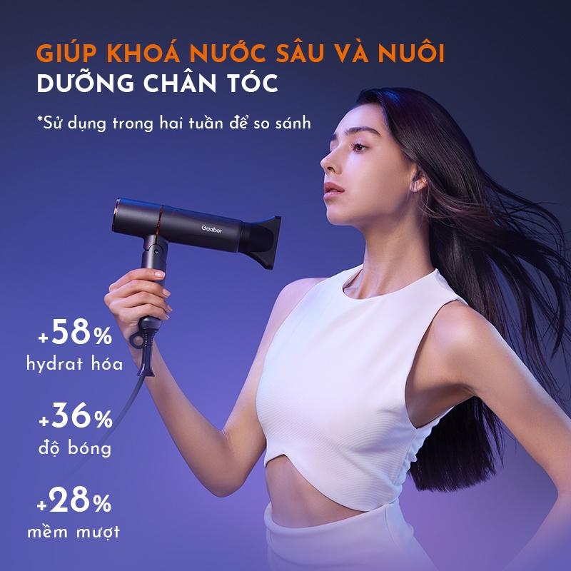 Máy sấy tóc ion âm 2 chiều nóng lạnh Gaabor GHD-N1000A ánh sáng xanh bảo vệ tóc, 4 chế độ tạo kiểu tiện lợi - Hàng chính hãng