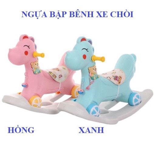 NGỰA BẬP BÊNH MOMMYKIDS MINH CHÂU CHO BÉ KẾT HỢP XE CHÒI CHÂN 2 TRONG 1