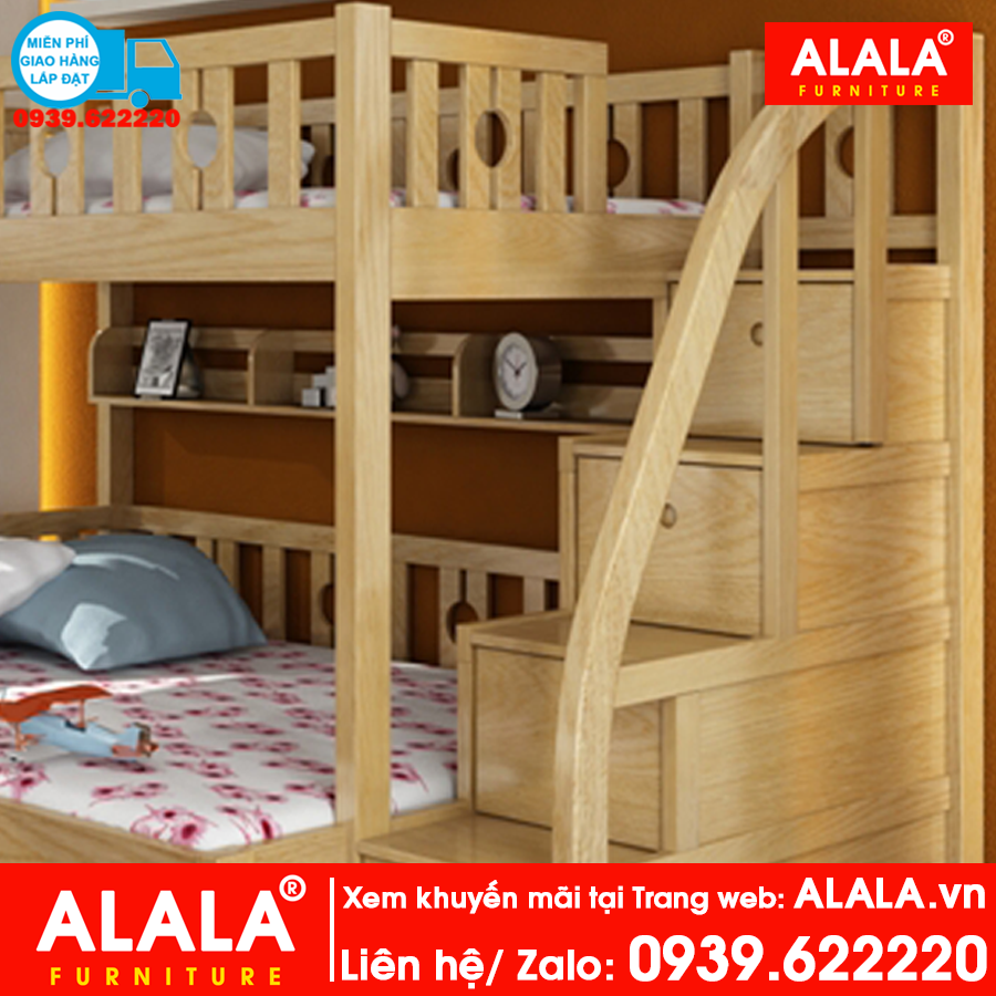 Giường tầng ALALA104 gỗ thông nhập khẩu - www.ALALA.vn® - Za.lo: 0939.622220