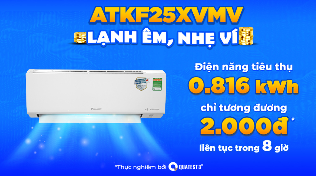 Máy lạnh DAIKIN Inverter 1 HP ATKF25XVMV - Hàng chính hãng