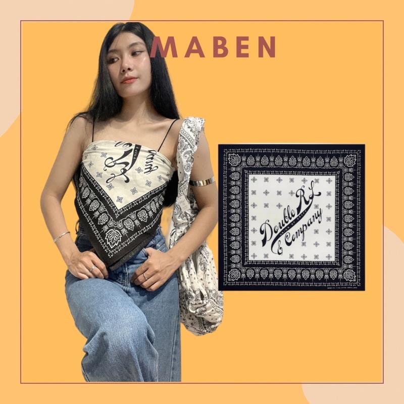 Khăn bandana cotton hoa văn đối xứng size 55x55cm - Maben