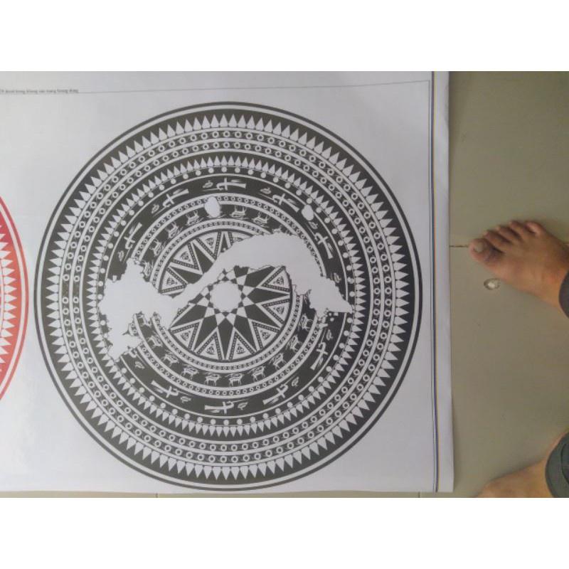 Decal trống đồng,Tem Dán Nắp Capo Cho xe tải, xe ô tô