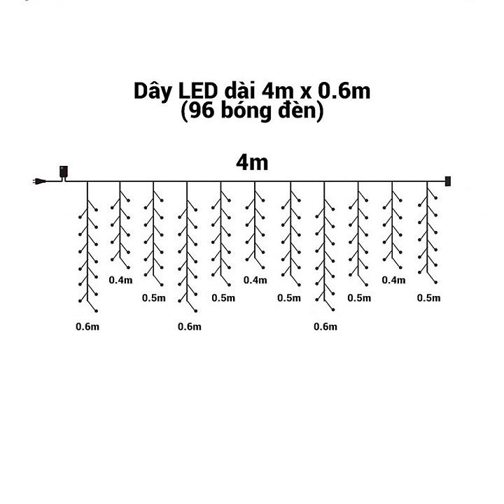 Đèn LED Rèm Treo Ngoài Trời Chống Thấm Nước - Nhiều Kích Cỡ