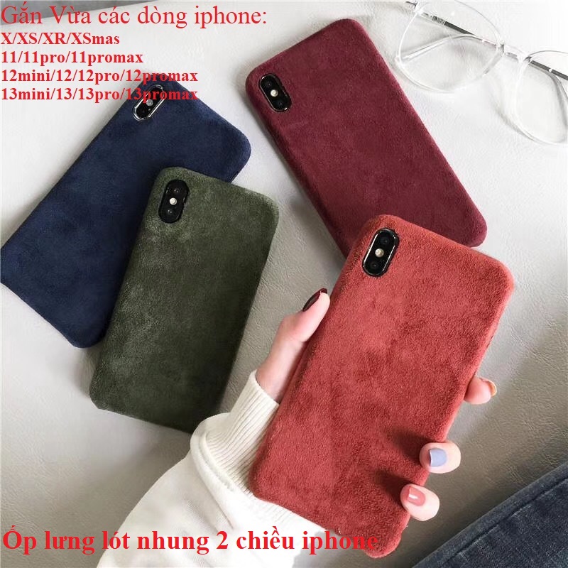 Ốp lưng silicon lót nhung 2 chiều, dành cho các dòng điện thoại iPhone , chống sốc, chống va đập, mang lại cảm giác thoải mái và ấm áp, KÈM VÒNG TAY SILICON LUMINUOS,