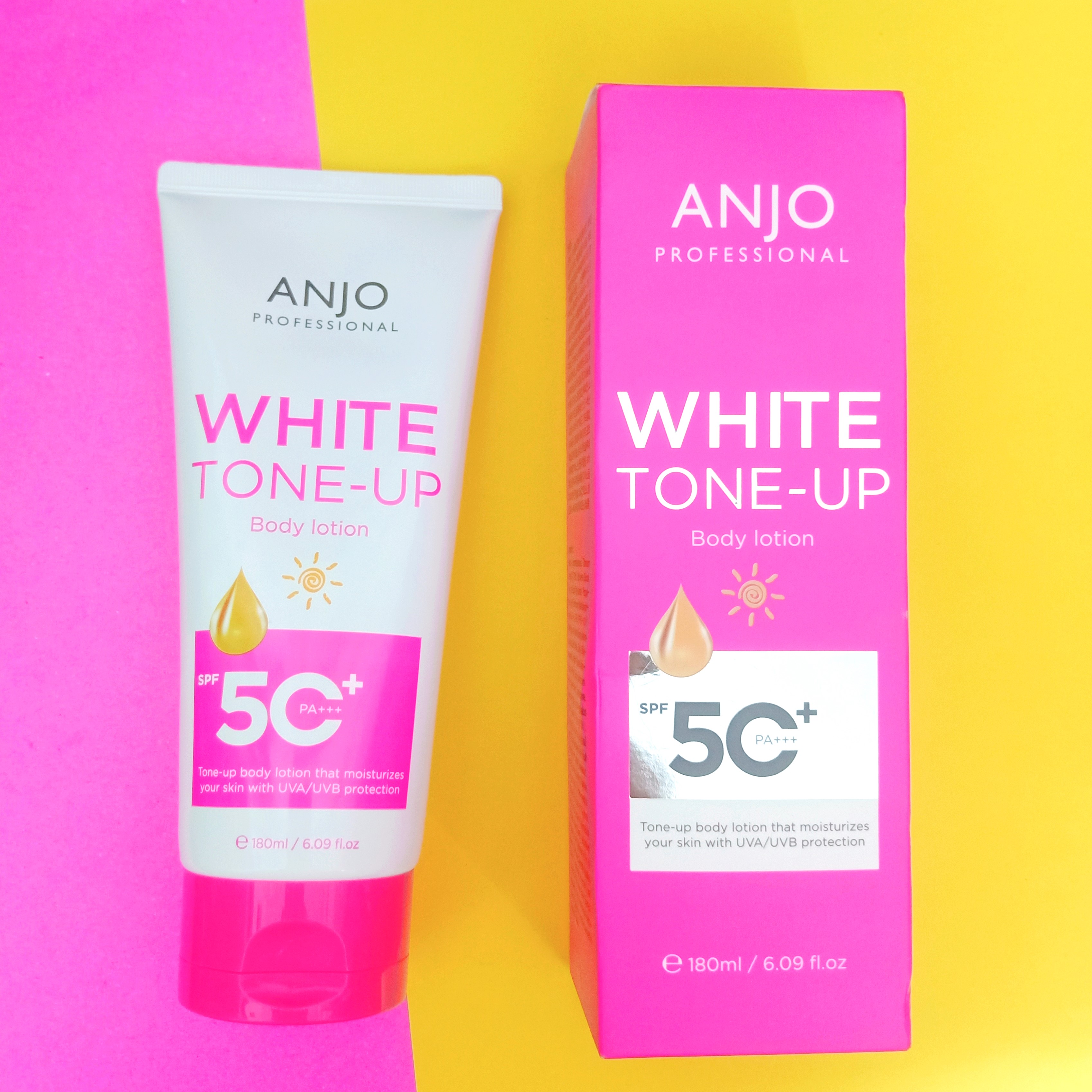 DƯỠNG THỂ NÂNG TONE TRẮNG DA, CHỐNG NẮNG TOÀN THÂN TINH CHẤT RAU MÁ ANJO PROFESSIONAL WHITE BODY TONE-UP BODY LOTION SPF50+ PA+++