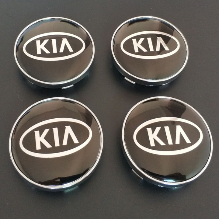 Logo chụp mâm, ốp lazang bánh xe ô tô Kia, đường kính 60mm