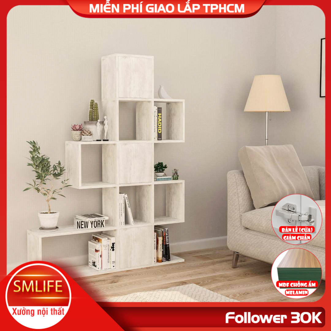 Giá sách gỗ công nghiệp thiết kế đẹp hiện đại SMLIFE Bono