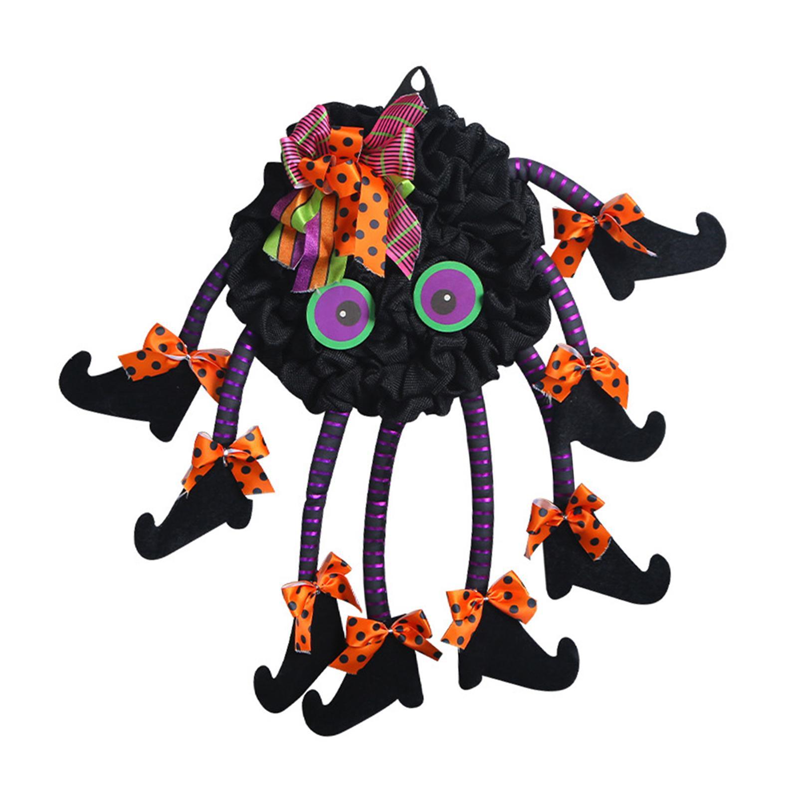 Halloween Wreath  Wreath with Legs Front Door Wreath Artificial Wreath Hanging Ornament Garland Hanger for Wall Home Indoor Outdoor