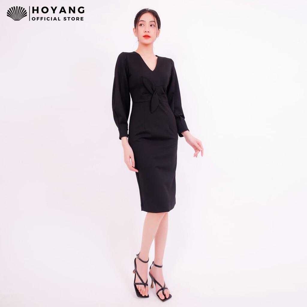 Đầm Body Đen Tay Dài Thanh Lịch HOYANG DHY13