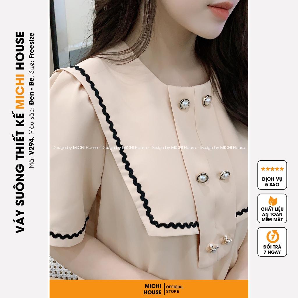 Đầm Suông Freesize Thiết kế V294 MICHI House Váy Dáng Xuông Chữ A Form Rộng Mặc Bầu Xinh