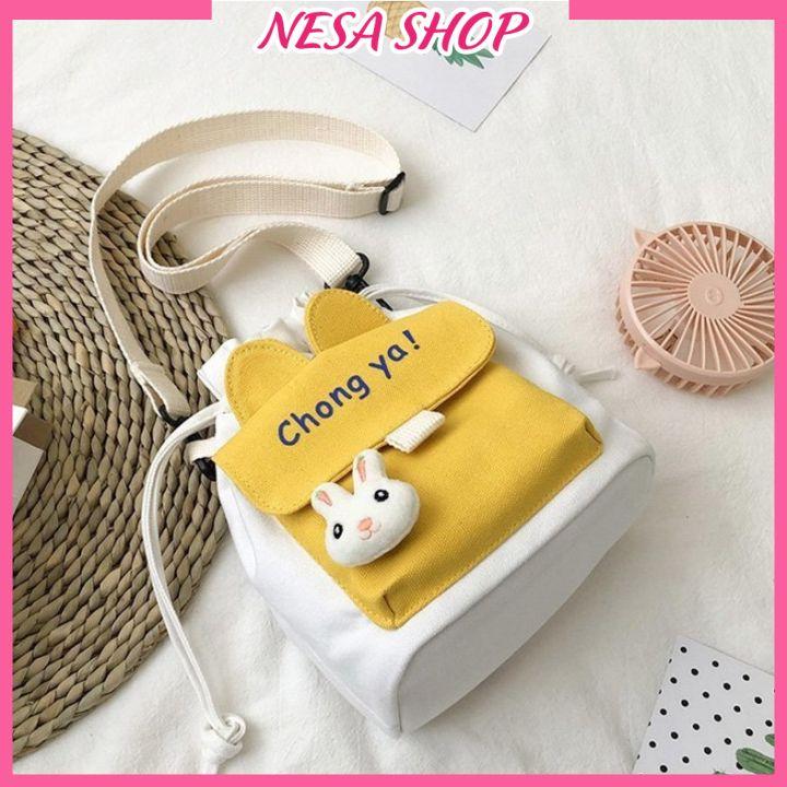 Túi đeo chéo nữ ChongYa vải canvas dây rút lạ mắt, Túi đeo chéo mini đeo đi chơi, đi du lịch NeSa Shop