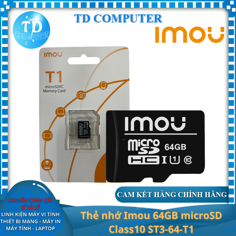 Thẻ nhớ Imou 64GB microSD Class10 ST3-64-T1 - Hàng chính hãng DSS Phân Phối