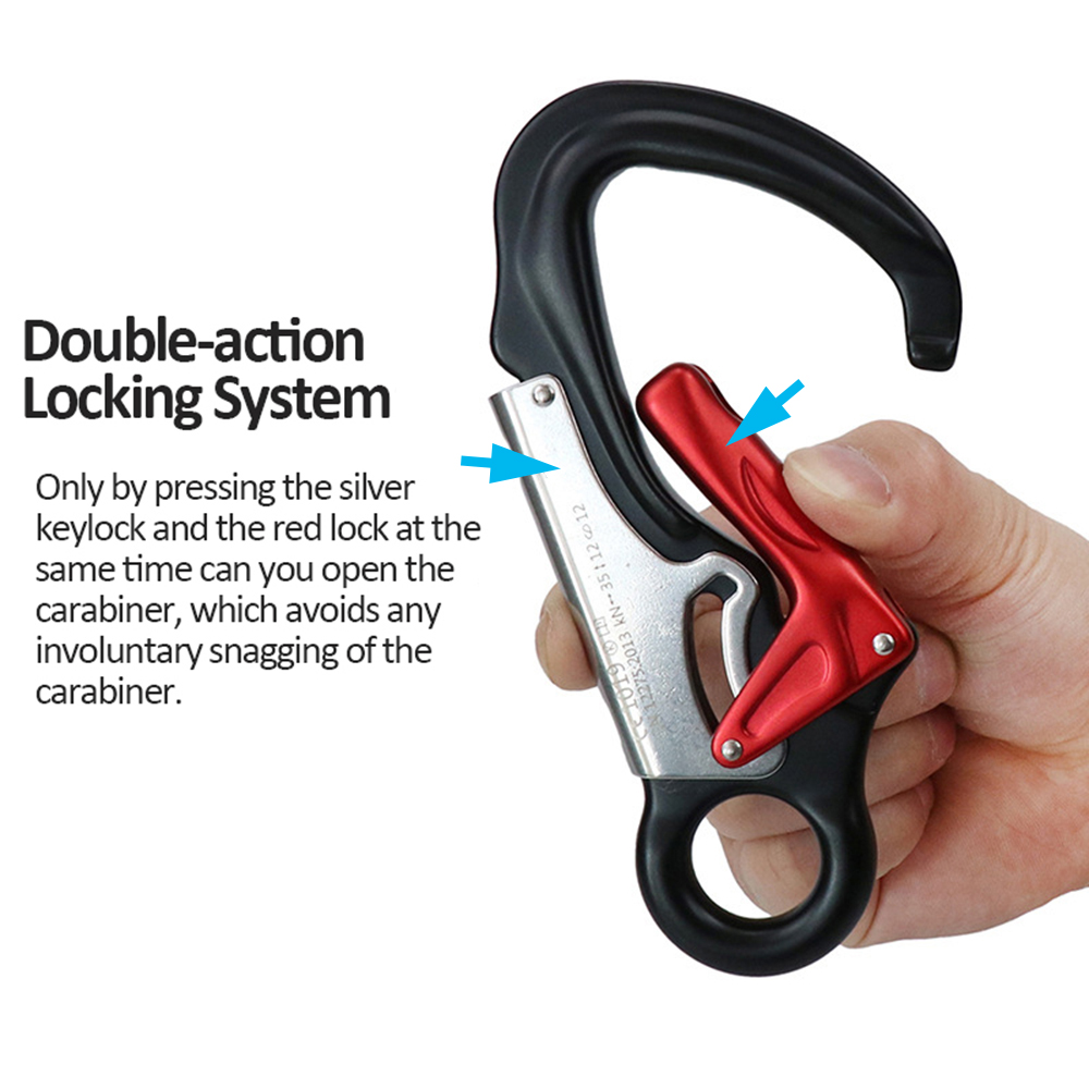 Móc Khóa Công Cụ Leo Núi Ngoài Trời 35KN Carabiner Hạng Nặng Với Hệ Thống Tác Động Kép