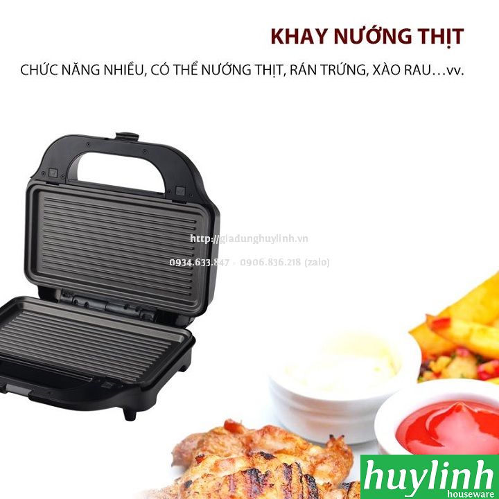 Máy - Kẹp nướng bánh sandwich 3 trong 1 Tiross TS9655 - 900W - Hàng chính hãng