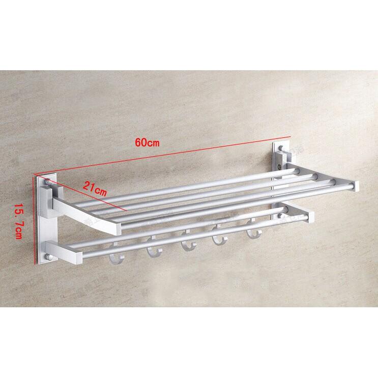 Giá kệ nhà tắm 2 tầng hợp kim nhôm cao cấp - giá để đồ nhà tắm - giá treo khăn nhà tắm cao cấp - ke nha tam