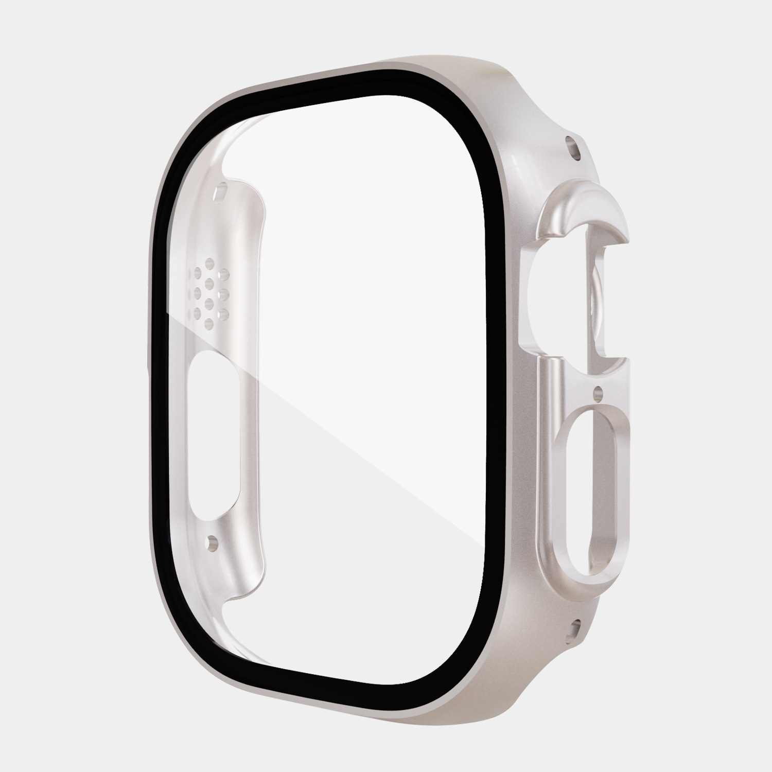 Ốp Case PC Mặt Kính Cường Lực chống va đập cho Apple Watch Ultra 1/2 49mm - Hàng Chính Hãng