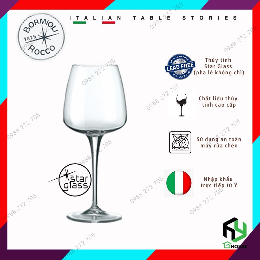 Ly uống rượu vang đỏ, vang trắng cao cấp thủy tinh, wine glass Aurum 430ml - Bormioli Rocco