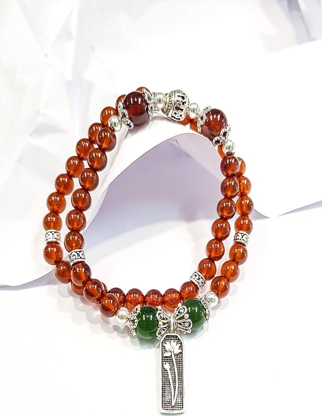 Vòng tay mệnh Hỏa , Thổ đá Garnet , đá Ngọc phật , charm Cây Sen