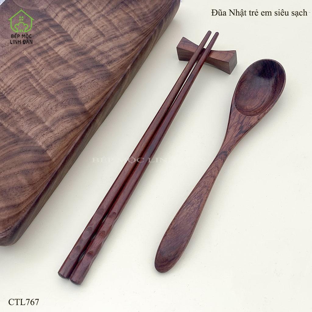 Thìa ăn dặm gỗ Trắc/Cẩm Việt Nam không hóa chất độc hại 01 chiếc 15cm