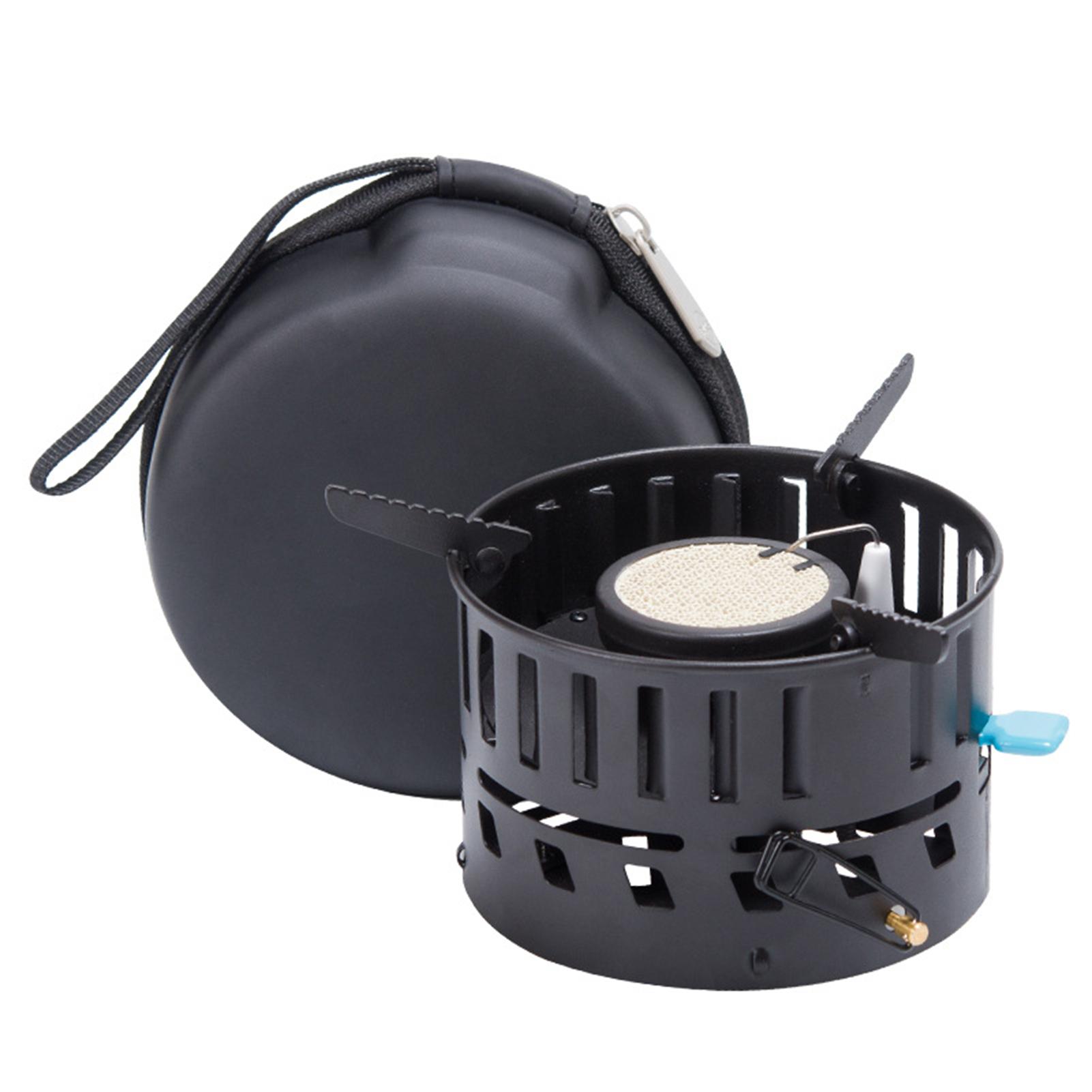 Outdoor Portable Windproof Camping Stove Piezo Ignition Gas Burner with 0.8L Water Kettle Tea Pot for Camping Hiking