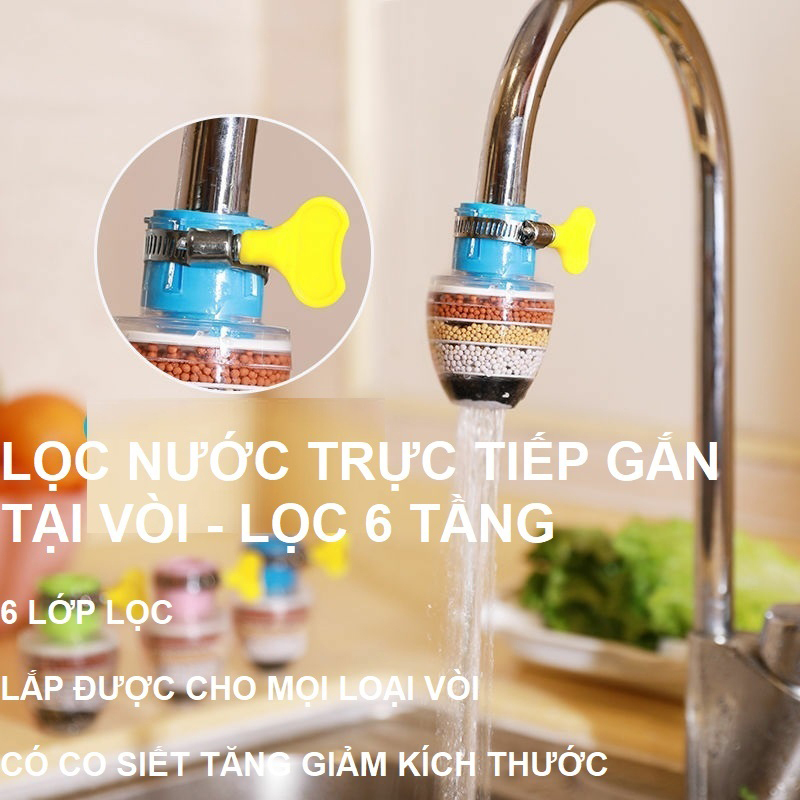 Đầu Lọc Nước 6 Tầng Tại Vòi Dễ Dàng Lắp Đặt Tiện Lợi Cho Gia Đình - PucaMart