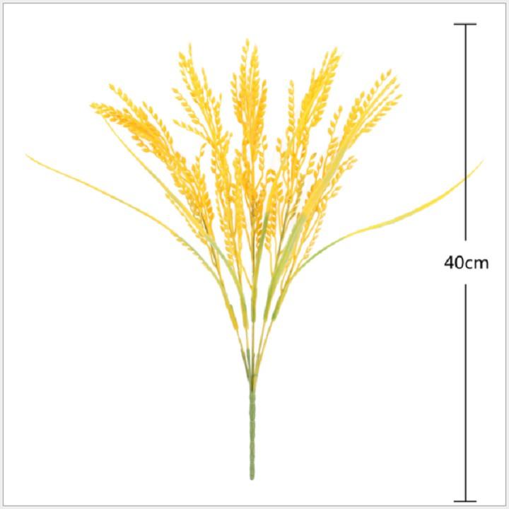 Hoa giả - Bông lúa giả Lucas 40cm cành 3 nhánh trang trí giống thật