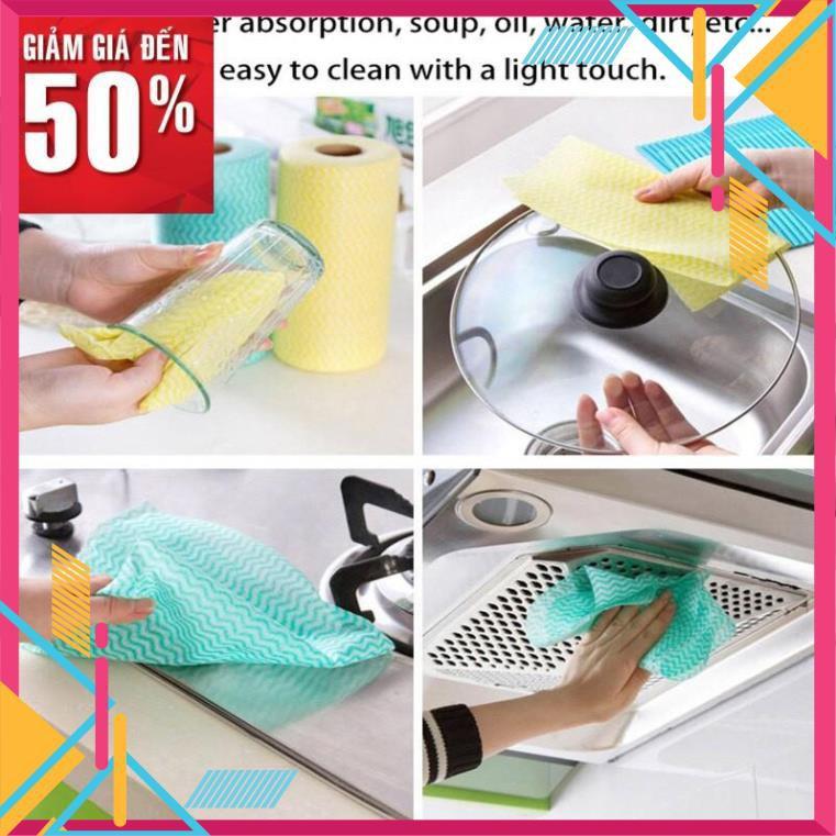 Khăn giấy lau đa năng bằng vải khô không dệt cho phòng nhà bếp tay giầy siêu sạch tiện dụng 50 tờ