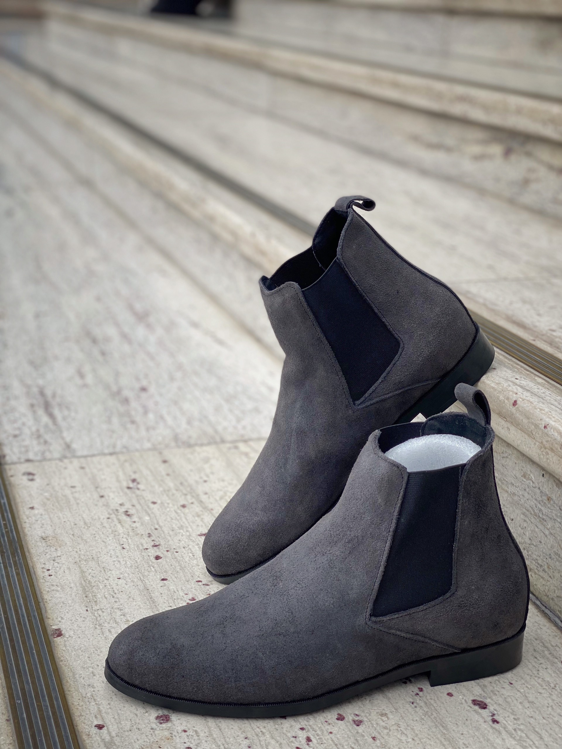 Giày bốt nam chelsea boot da bò lộn 2H - 47