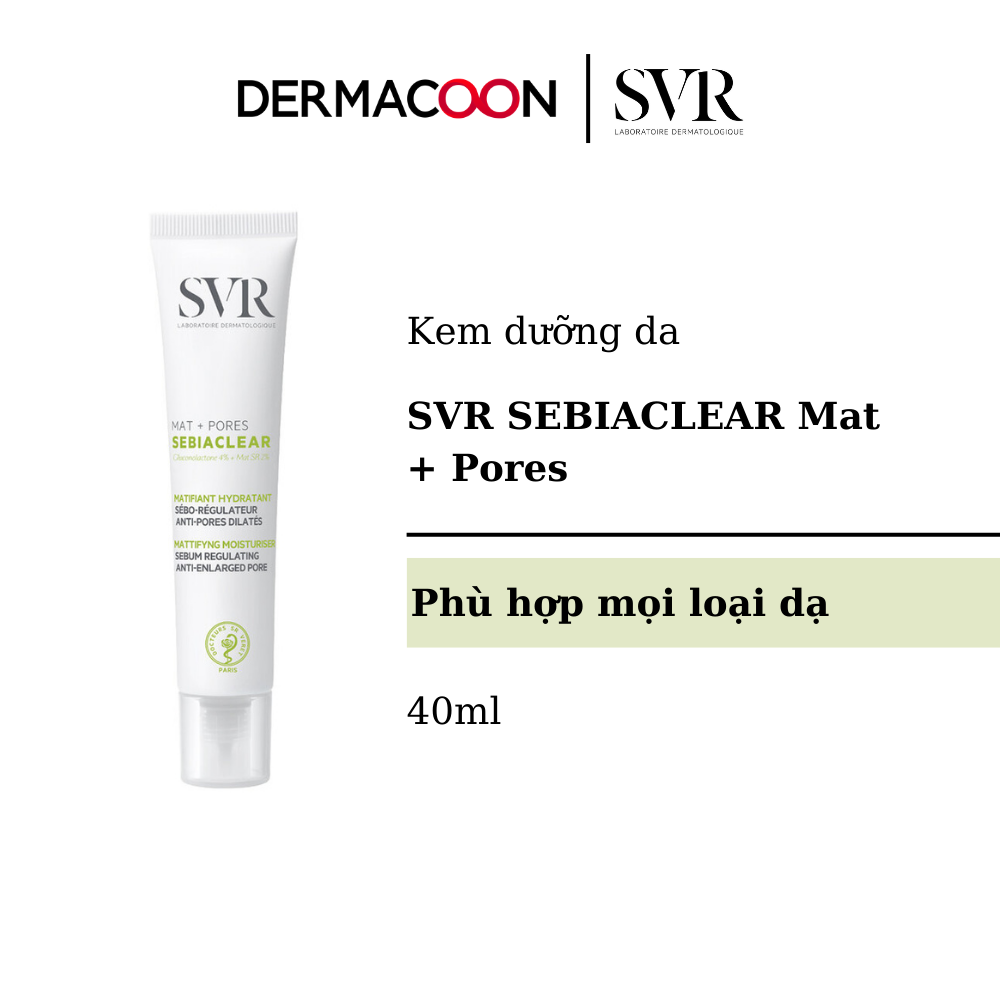 Kem Dưỡng Da Hỗ Trợ Giảm Mụn SVR SEBIACLEAR Mat + Pores 40ml