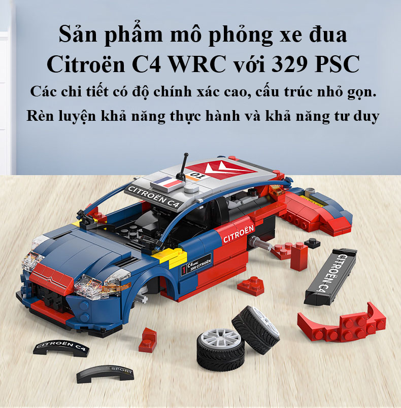 Đồ Chơi Điều Khiển Từ Xa, Đồ Chơi Mô Hình, Đồ Chơi Lắp Ghép Technic Citroën C4 WRC Với 329 PSC