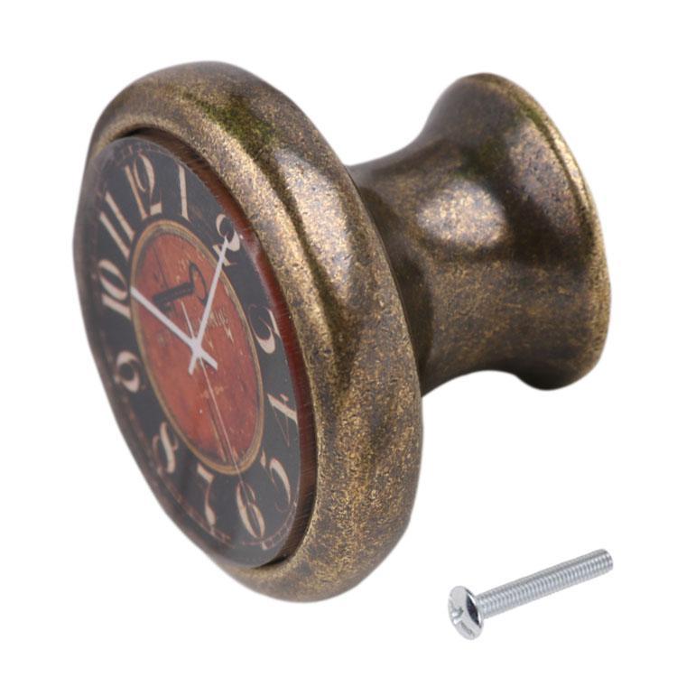2pcs Retro Clock Cabinet Drawer Closet Handle Pull Cupboard Knob - Retro Key