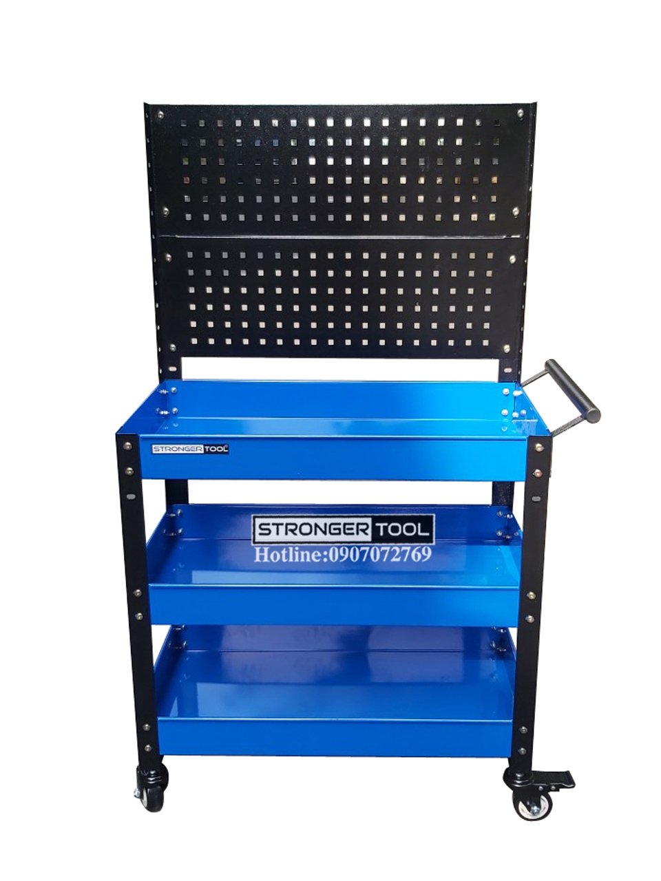XE ĐẨY DỤNG CỤ 3 NGĂN CÓ TẤM TREO