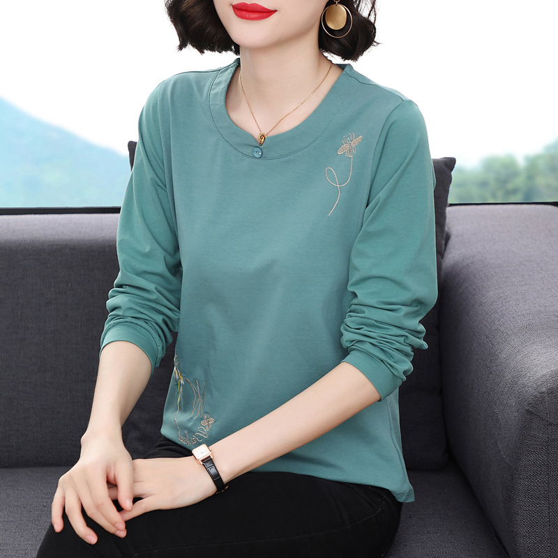 Áo Thun Cotton Trung Niên Dài Tay Mềm Đẹp SM92 - Hàng Quảng Châu Cao Cấp