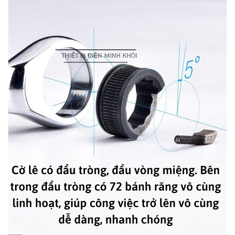 Bộ Cờ Lê Đa Năng Tự Động Gật Gù 7 Chi Tiết Linh Hoạt Hàng Cao Cấp, bộ cà lê vòng miệng tự động, cổ gật gù sua xe