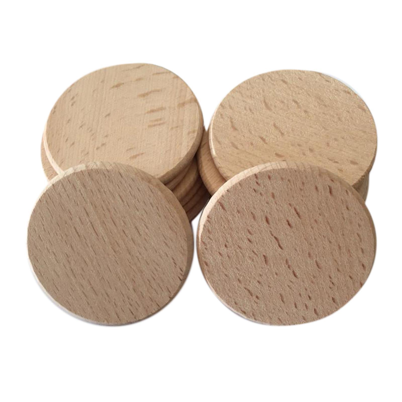 20Pieces Unfinished Wood Slices Round Disc Circle Pieces Cutouts Chips 5cm