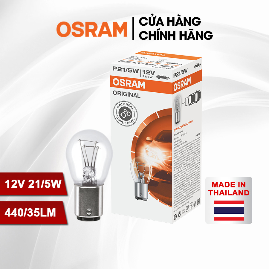 Bóng Đèn Sau 2 Tim OSRAM Original P21/5W 12V 21/5W (Chân Cao Thấp)