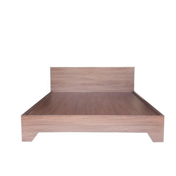 Giường Ngủ Gỗ MDF Phủ Melamine Màu Óc Chó HK 577 Chân Cao