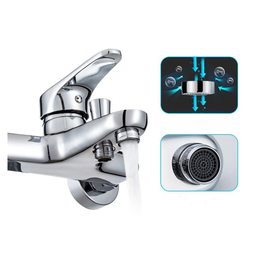 Bộ sen vòi tắm nóng lạnh OS813 chất liệu inox 304 nguyên khối + Dây dẫn nước vòi sen + Tay sen tròn + Gác tay sen