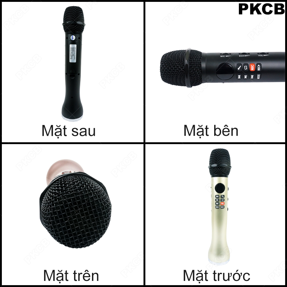 Micro Karaoke Bluetooth Âm Thanh Hay Cao Cấp Ghi Âm PKCB167 Luxury Golden - Hàng Chính Hãng