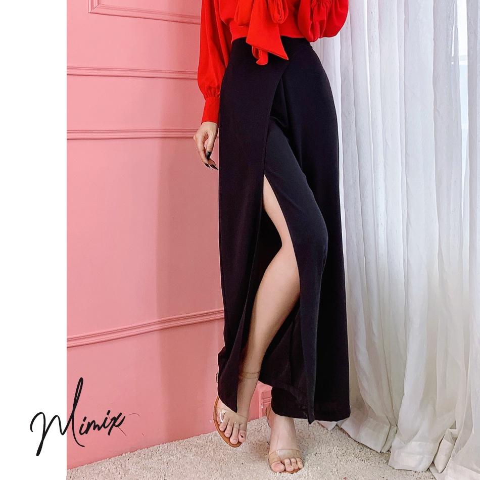 Quần tây trơn ống suông phối vạt chéo MIMIX sang trọng AO2150