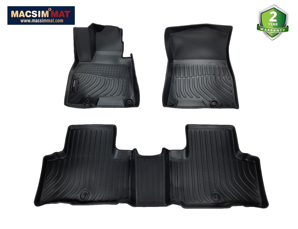 Thảm lót sàn xe ô tô Hyundai Genesis GV80 Nhãn hiệu Macsim chất liệu nhựa TPV cao cấp màu đen