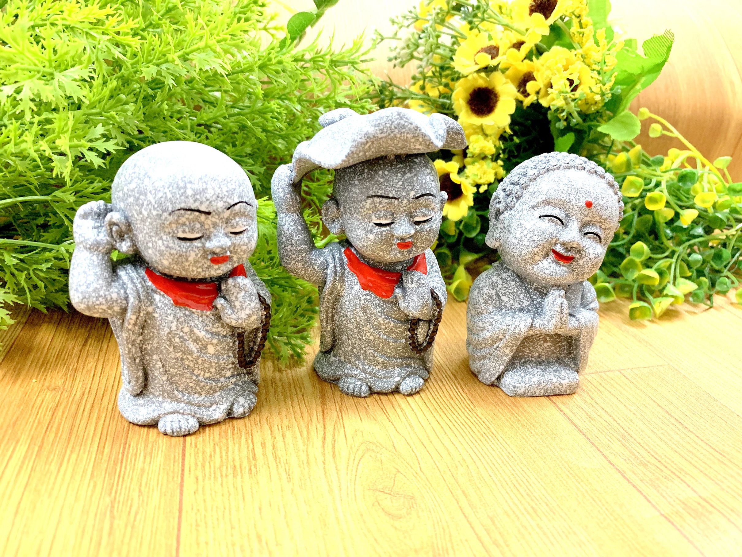 Bộ 3 Tượng Chú Tiểu Tam Đa Tài Lộc Niệm Phật