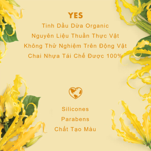 Dầu gội LOVE BEAUTY &amp; PLANET Phục hồi hư tổn Ngăn chẻ ngọn 100% dầu dừa organic và hương hoa ngọc lan tây 400ml