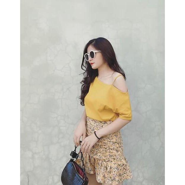 ÁO COTTON LỆCH VAI 3 MÀU SIÊU HÓT