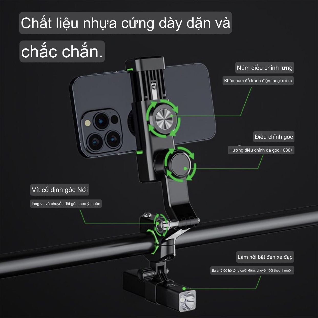 Giá Đỡ Điện Thoại Xe Máy , Kẹp Điện Thoại Gắn Xe Đạp L9 Chống Cướp Cực Chắc Chắn loại 1 - Hàng chính hãng