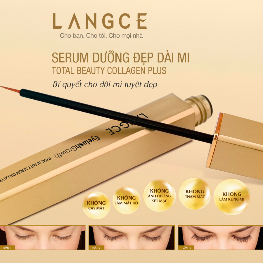 TINH CHẤT DƯỠNG DÀI ĐẸP MI COLLAGEN+ 5ml HỘP VÀNG CAO CẤP LANGCE